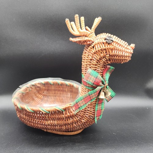 Vintage deer basket planter - vintage,