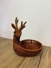 Vintage Wicker Reindeer Basket
