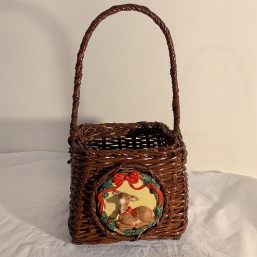 Christmas wicker basket - christmas,