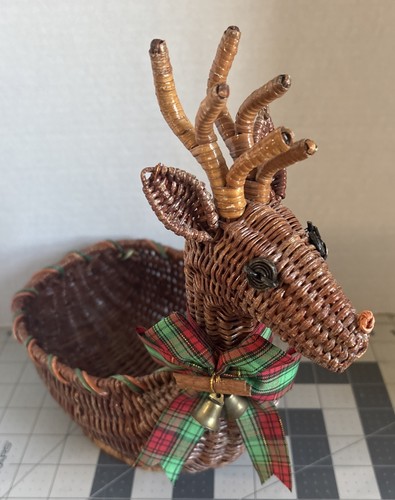 Vtg wicker reindeer deer - wicker,