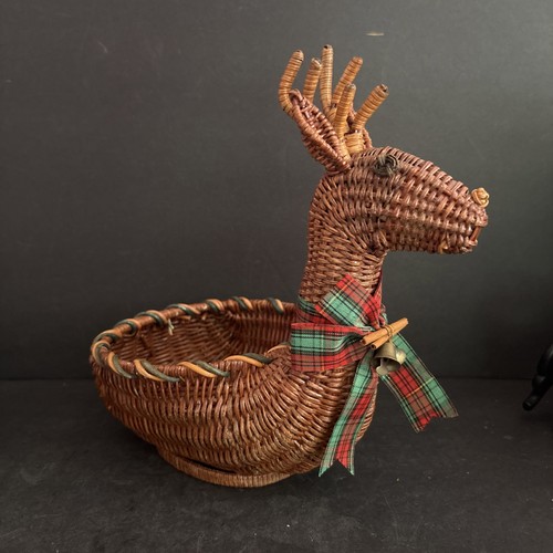 Vintage wicker reindeer - wicker,