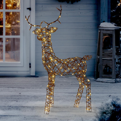 120cm reindeer rattan standing - 120cm,