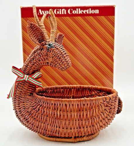 Vintage avon wicker reindeer - avon,