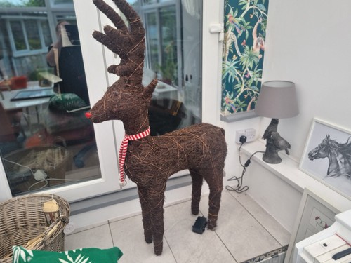 Wicker reindeer with lights
