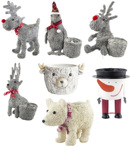 Christmas planter ceramic - planter,
