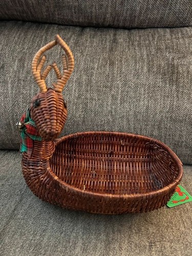 Vintage wicker reindeer - vintage,