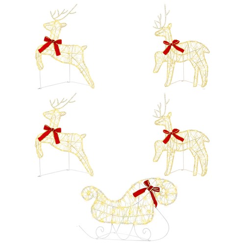Christmas reindeer with sleigh - with,