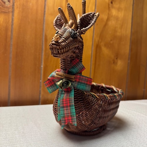 Vintage wicker reindeer - reindeer, basket
