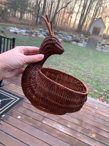 Vintage wicker reindeer deer - vintage,