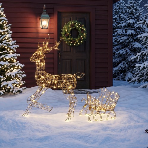 Lighted reindeer and - lighted,