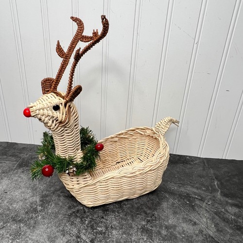 Vintage wicker reindeer - vintage,