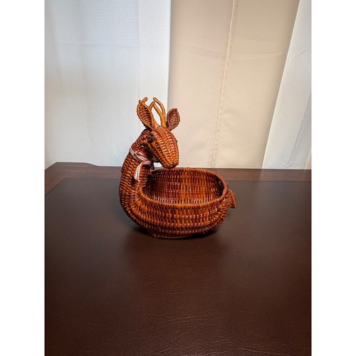 Vintage wicker reindeer - reindeer, basket