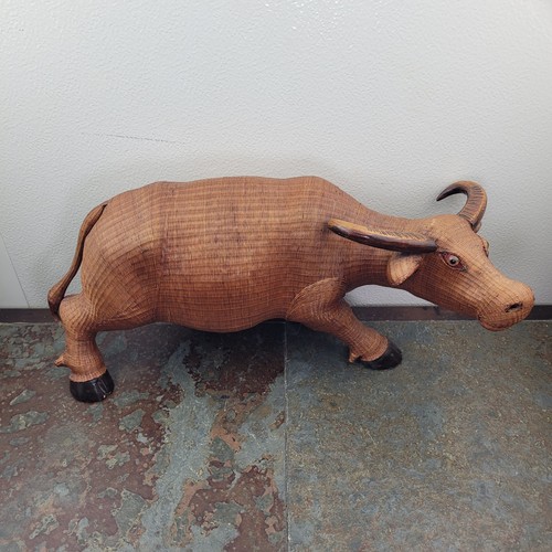 Vintage wicker woven caribou - wicker,