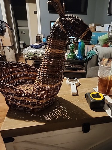 Vintage wicker basket reindeer - wicker,