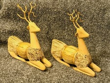 Straw Cornhusk Reindeer Decor