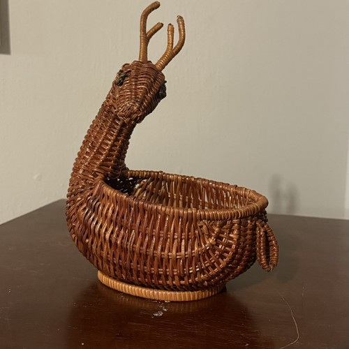 Vintage wicker reindeer - vintage,