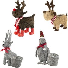 Christmas Wicker Planter Plant