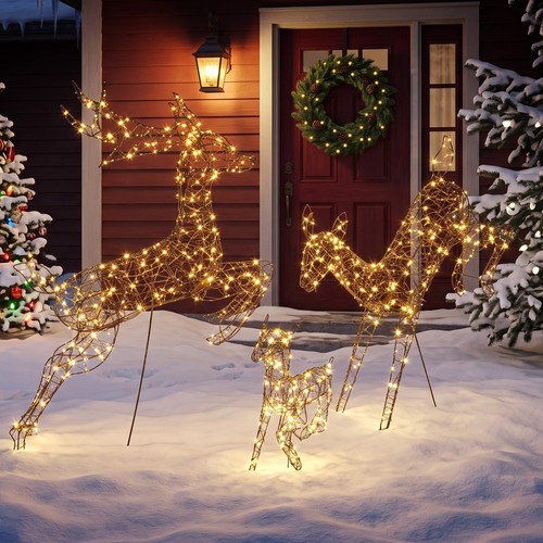 Light reindeer family - reindeer,
