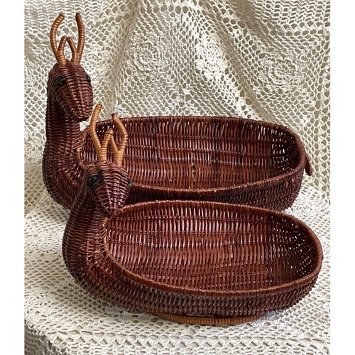 Wicker deer reindeer basket - wicker,