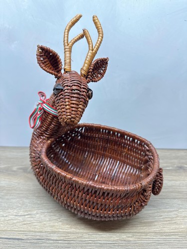 Vtg wicker reindeer - vtg,