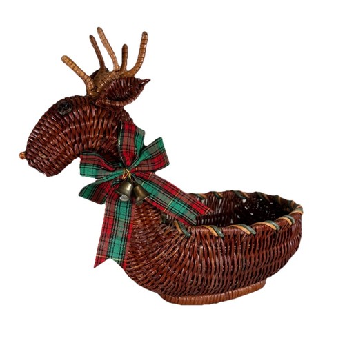Vintage 90s reindeer wicker - vintage,